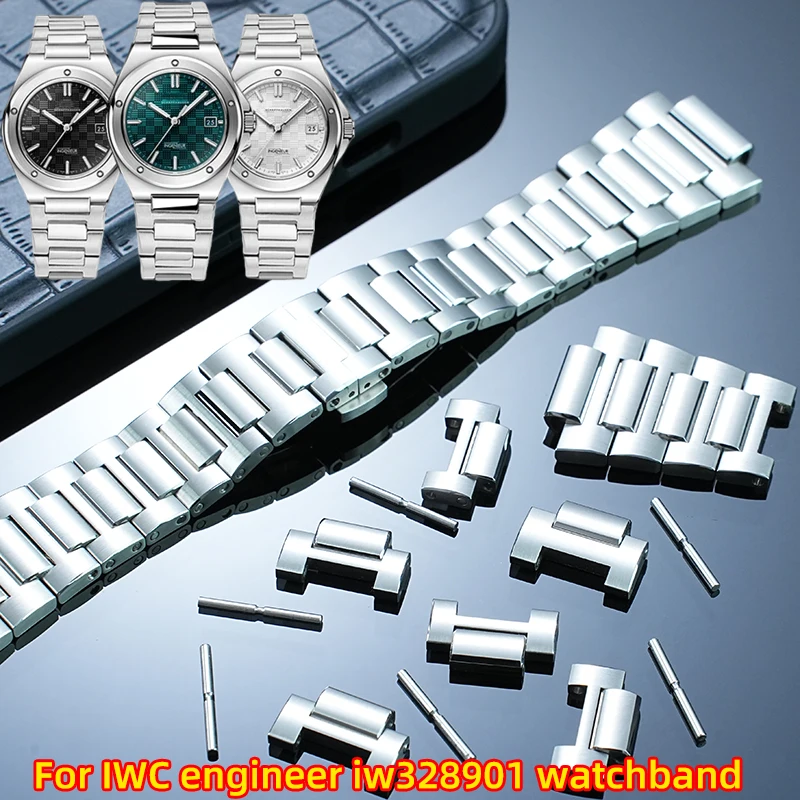 

For IWC engineer iw328901 watchband stainless steel men watch strap Quick release LINK lengthen Metal section extend accessory