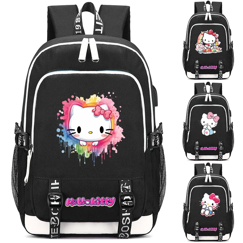 

MINISO Hello Kitty Backpack Teenager Girl Back To School Backpack Student Schoolbag Large Capacity Anime Schoolbag Men Women Bag