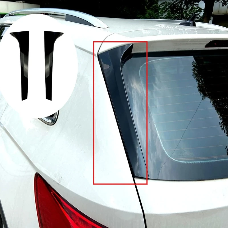 2-個-abs-光沢のある黒車のリアウィンドウスポイラーサイドウイングカバートリムシュコダコディアック用外装スタイリングアクセサリー