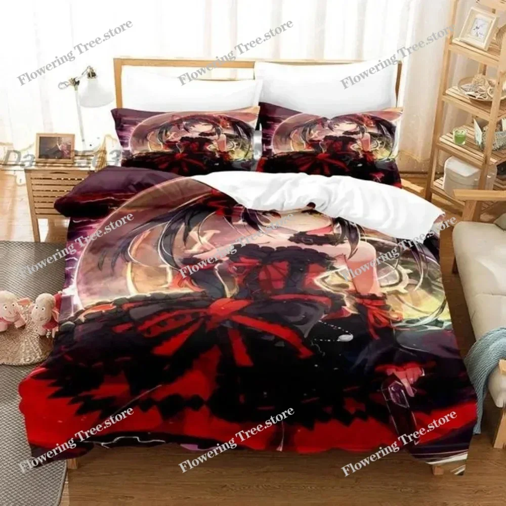 

Anime Date A Live Kurumi Tokisaki Bedding Set Boys Girls Twin Queen Size Duvet Cover Pillowcase Bed Kids Adult