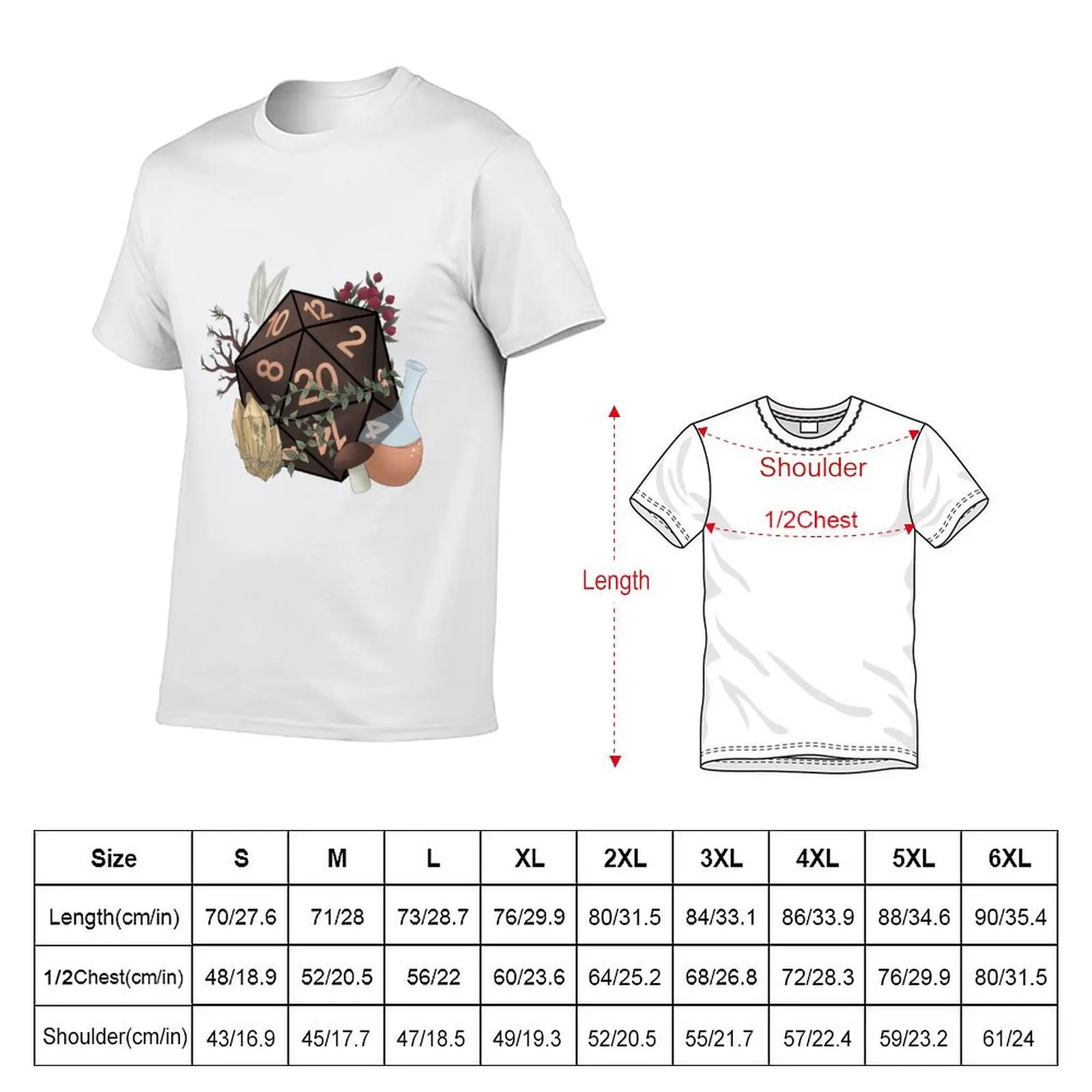 Druid class D20 - tabletop gaming dice T-Shirt anime t shirts oversize cotton t shirt pack T-Shirt