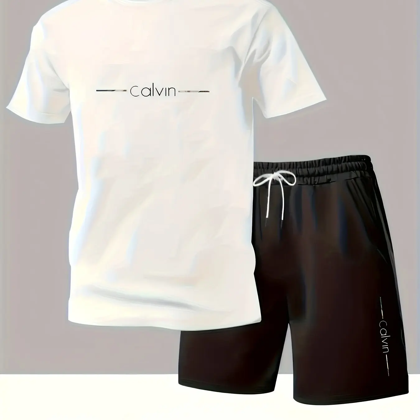 

Men's trend casual loose sports short-sleeved shorts set quick-drying sweat-absorbing soft breathable men's T-shirt shorts set