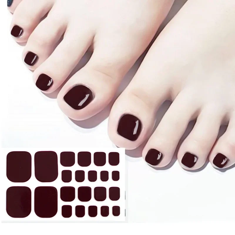 Sanuxc 3D Nail Sticker for Foot Self Adhesive Nail Polish Stickers for Manicure Full Cover Stickers for Toenails Summer