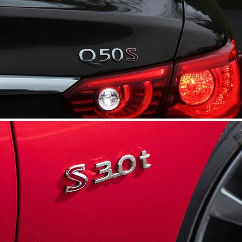 Car Front Grille Emblem Metal Rear Trunk Badge Sticker for Infiniti 2.5 3.7 S IPL FX35 Q50 G35 G37 G20 QX56 QX50 QX60 Q45