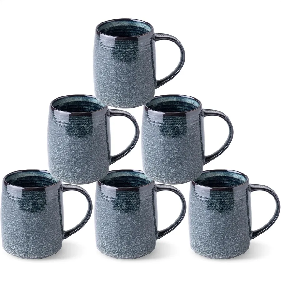 

GBHOME Large Coffee Mugs Set of 6 18oz Handmade Ceramic Coffee Mugs Set with Gradient color for Latte Tea Beer Hot Cocoa Dishwa