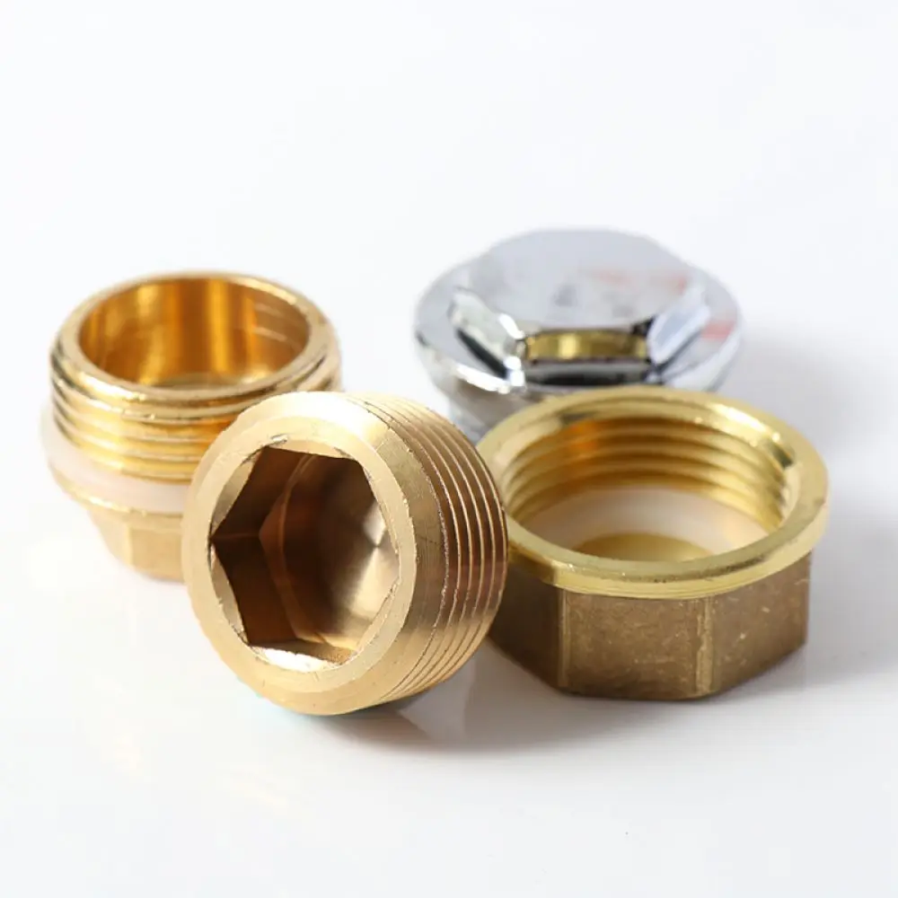 Premium Brass Pipe Stopper Male Thread Fitting Water Plumbing Connector Seal Cap For Residential Industrial