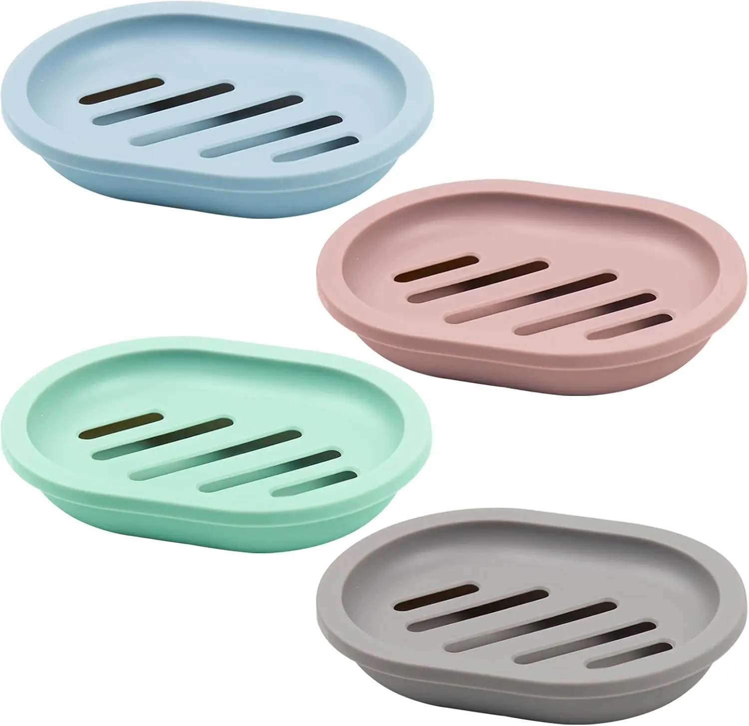 

Набор из 4 пластиковых мыльниц с дренажем для ванной и кухни