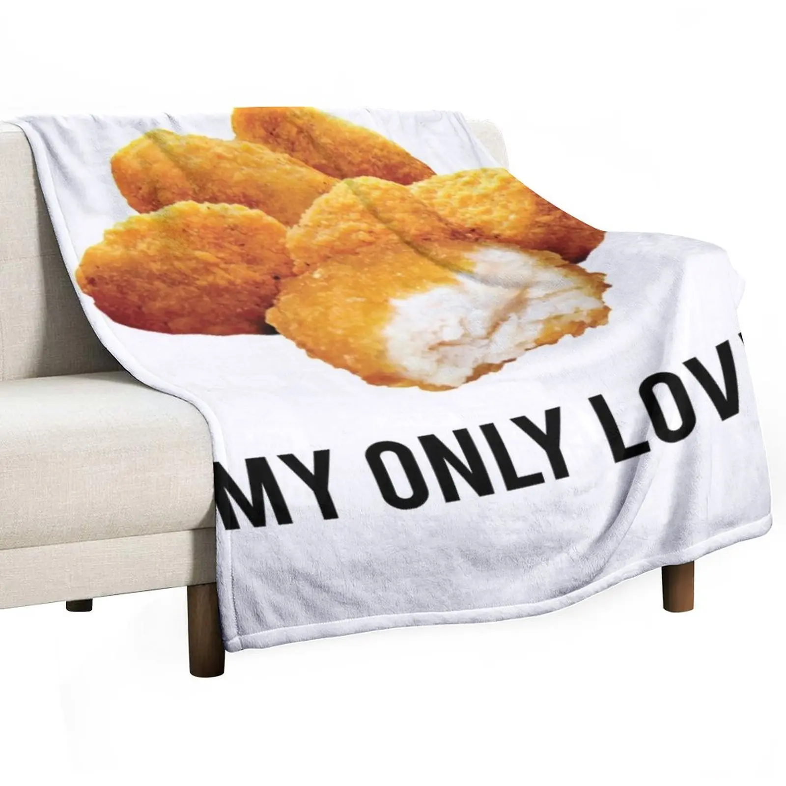 

chicken nuggetsmy only love Throw Blanket Furrys Designers Blankets