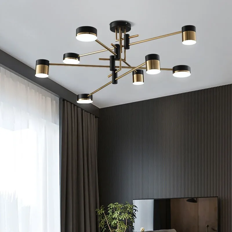 Lampade a sospensione a soffitto per soggiorno a LED nordiche Lampadari moderni creativi in oro nero per decorazioni per la camera Lampadari per isole da cucina