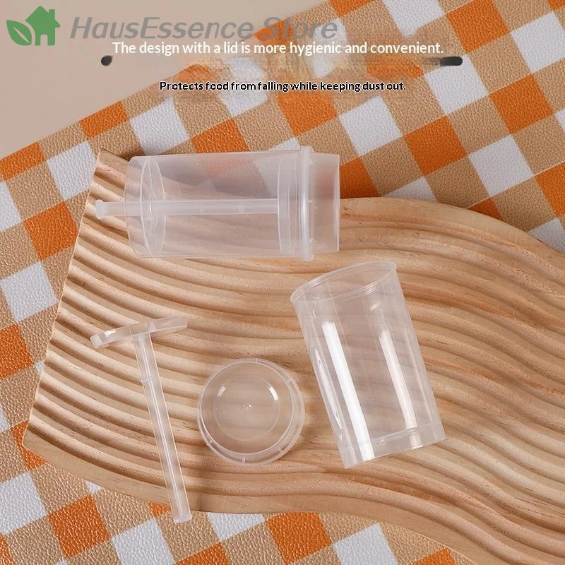 ※10pcs Pushable Cake Holders Diy Push Cake Mold Cylinder Shaped Cake Pusher Push Pops Plastic Containers With Lids For Kitchen