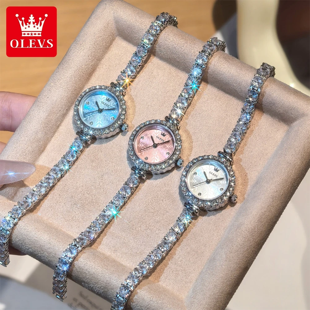 

OLEVS 5889 Full Diamond Women's Quartz Wristwatches Fashion Steel Strap Waterproof Ladies Watches Elegant Luxury Woman Watch New