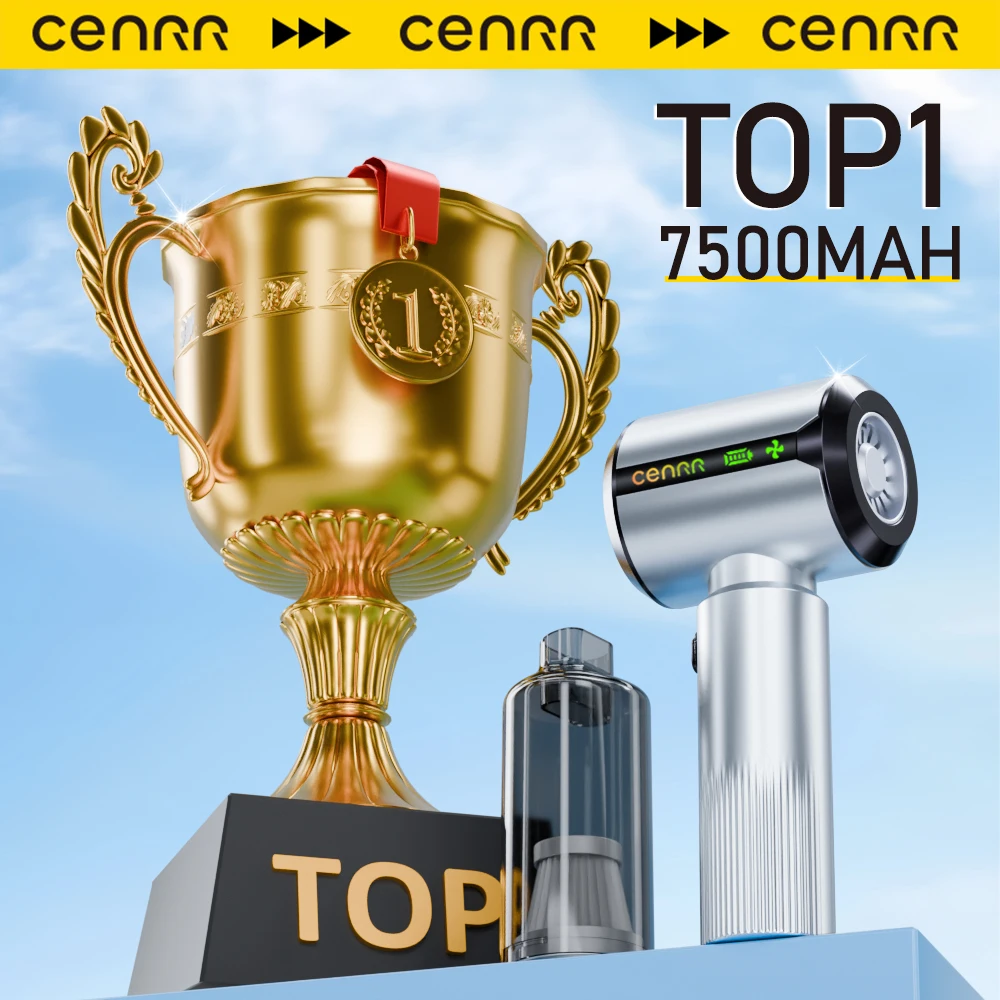 CENRR New Car Vacuum Cleaner 7500mAh Home Strong Suction Powerful Portable HandHeld Car Cleaner Gift Dust Display Lamp Air Gun