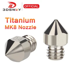 3DSWAY TC4 High Flow Nozzle MK8 Titanium Alloy Corrosion-Resistant M6 Threaded  Extruder For 1.75mm Filament 3D Printer Parts