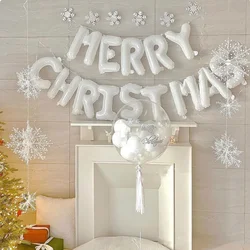 16inch White Merry Christmas Letter Foil Balloon Navidad 2024 Home Decoration Decor Christmas Party Xmas New Years Supplies Gift