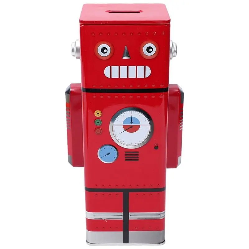 ABAE-Retro Robot Piggy Bank, Vintage Money Saving Can For Kids, Decorative Cute Savings Box For Bedroom Desk Ornament