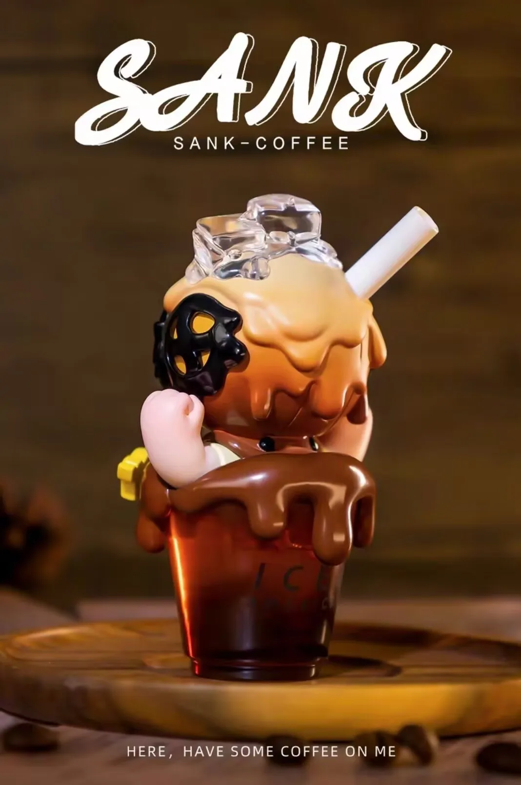 Sank Toys Sank The Child Little Sank Coffee Power Hars Geschilderd Collectie Beeldje Figuur Model Standbeeld