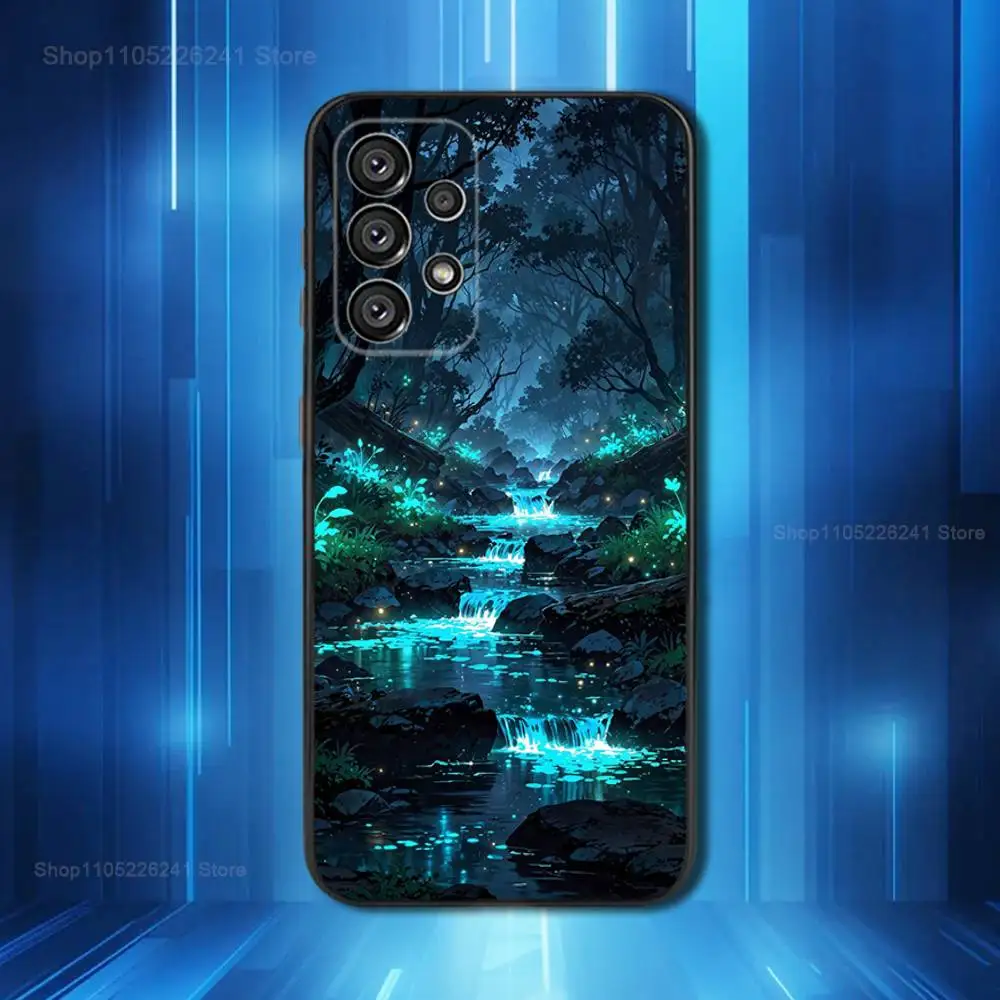 Телефон Night Art Starry Sky для Samsung Galaxy A53,31,52,72,41,22,73,32,71, Note,J7,8,9,5G, мягкий черный силиконовый чехол