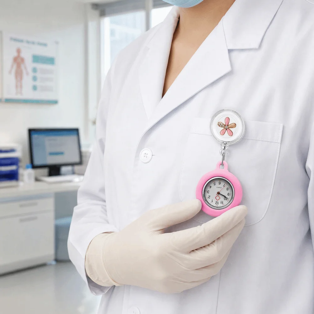 Retractable Badge Reel Retractable Nurse Watch Decorative Pendant Practical Fob Watch Anti-Lost Retractable Pocket Watch