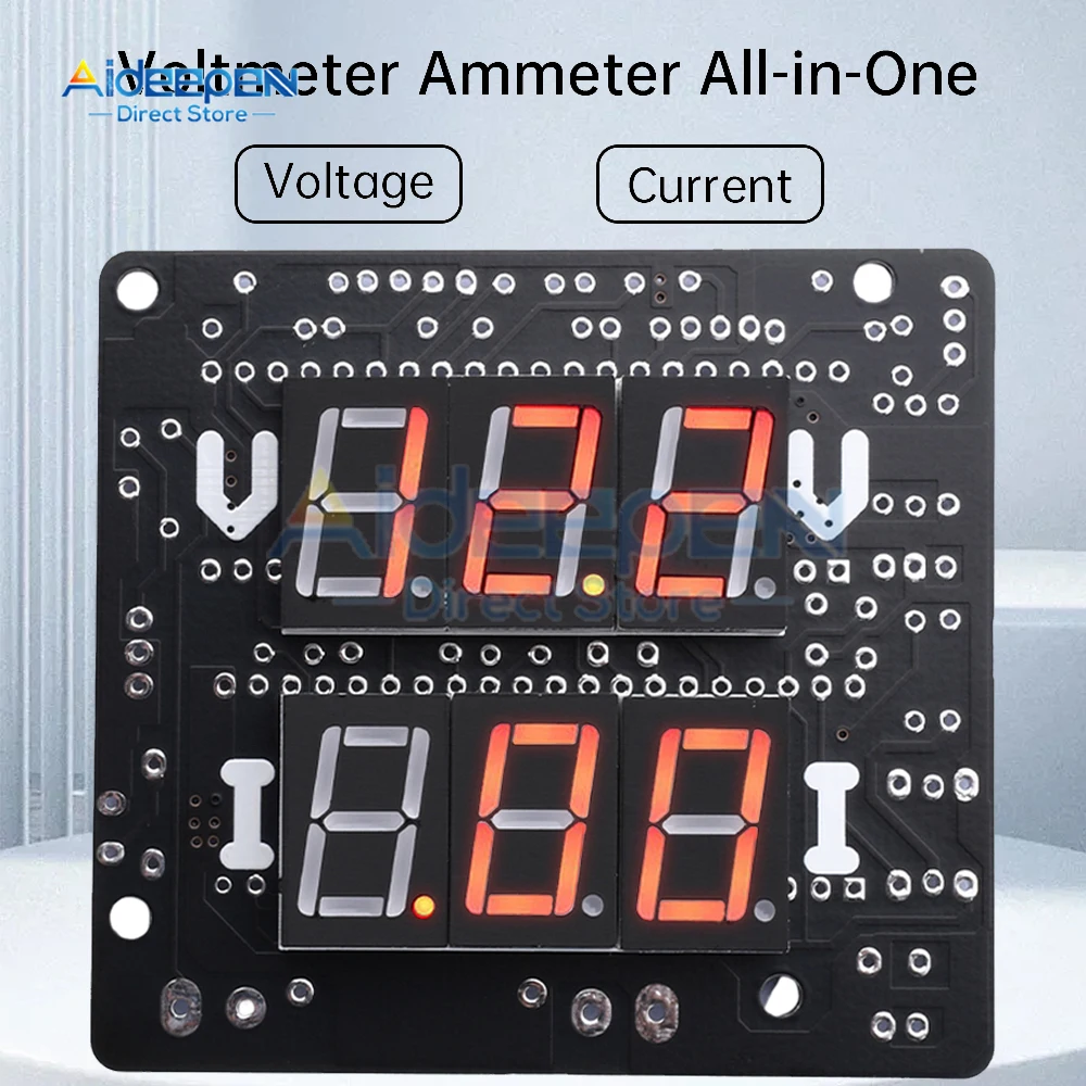 เครื่องวัดกระแสไฟและแรงดันไฟฟ้ากระแสตรงแบบดิจิตอล DC 0-200V แอมมิเตอร์2A แอมมิเตอร์ชิ้นส่วนอุปกรณ์เชื่อมอิเล็กทรอนิกส์แบบทำมือ ICL7107