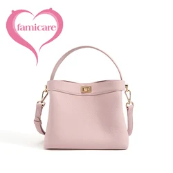 Famicare borsa a secchiello in vera pelle di lusso da donna semplicità Crossbody Messenger Lady Fashion piccola borsa a tracolla quadrata nuova