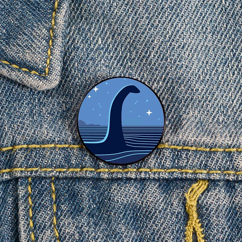 Loch Ness Monster Nessie Pin Custom Brooches Shirt Lapel teacher tote Bag backpacks Badge Cartoon gift brooches pins for women