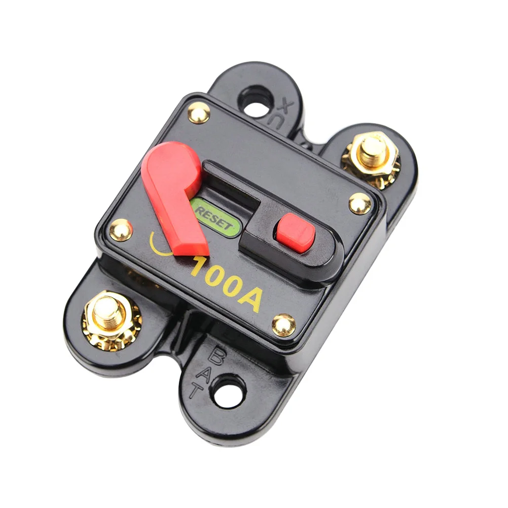 

100 Amp Manual Reset Circuit Breaker High Tech Waterproof Housing Stop Damage to Amps Panel Mount Kill Switch for 12V Car Suv