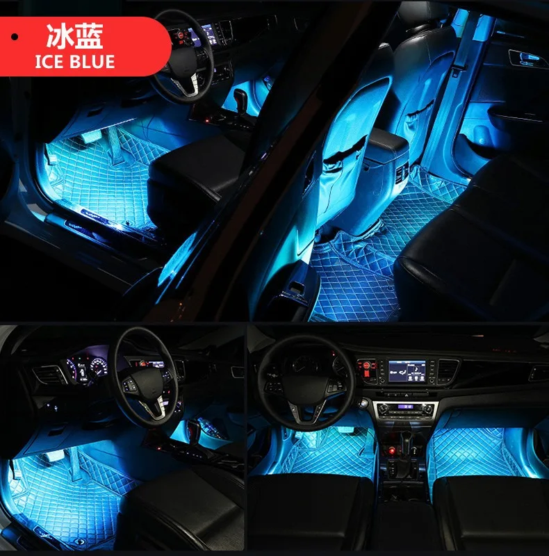 Upgrade Your Car Interior with 2 PCS Purple LED Footwell Atmosphere Lights, Plug and Play