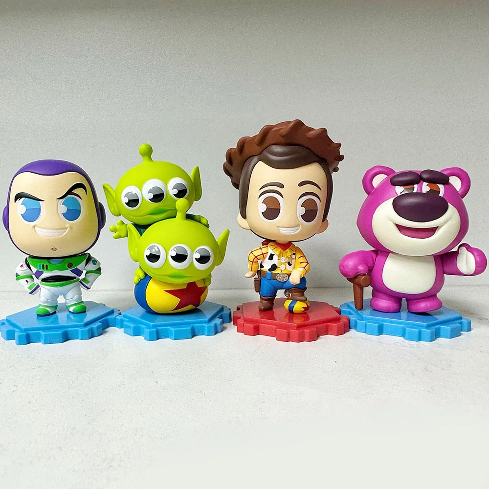 4Pcs/Lot Disney Toy Story Collection Woody Buzz Lightyear Lotso Alien Action Figures Desktop Decoration Hobby Dolls Accessories