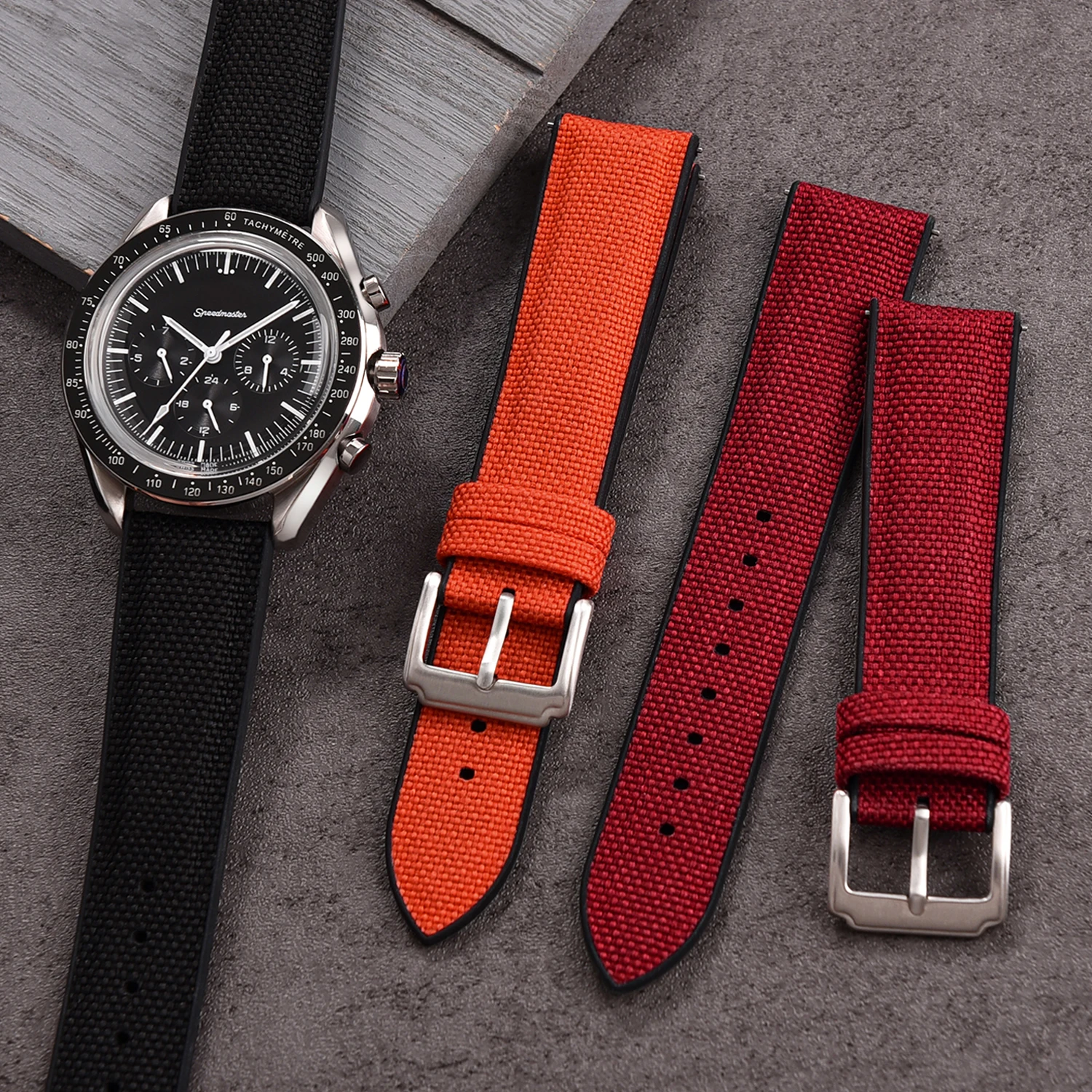 

18/19/20/21/22mm Canvas Nylon Watch Strap Waterproof Sport Silicone Rubber Watch Bands Qucik Release Sailcloth Straps Women Men