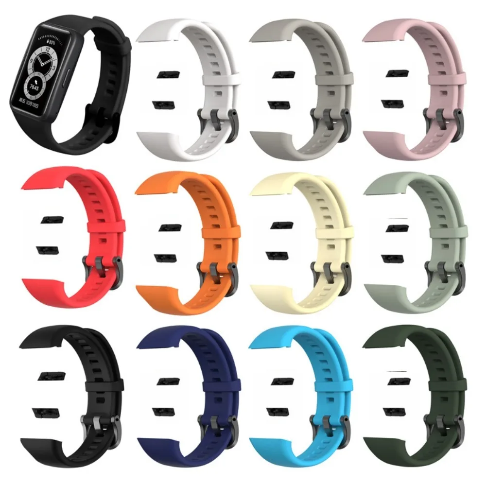 Portable TPU Watch Strap Breathable Smart Watch Bracelet Accessories Replacement Watchband for Huawei Band 6/Honor Band 6