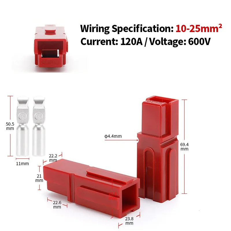 

6/1 Pcs Plug 120 Amp 600V Power Marine Connector Pole For Powerpole Interlocking Plug Terminals
