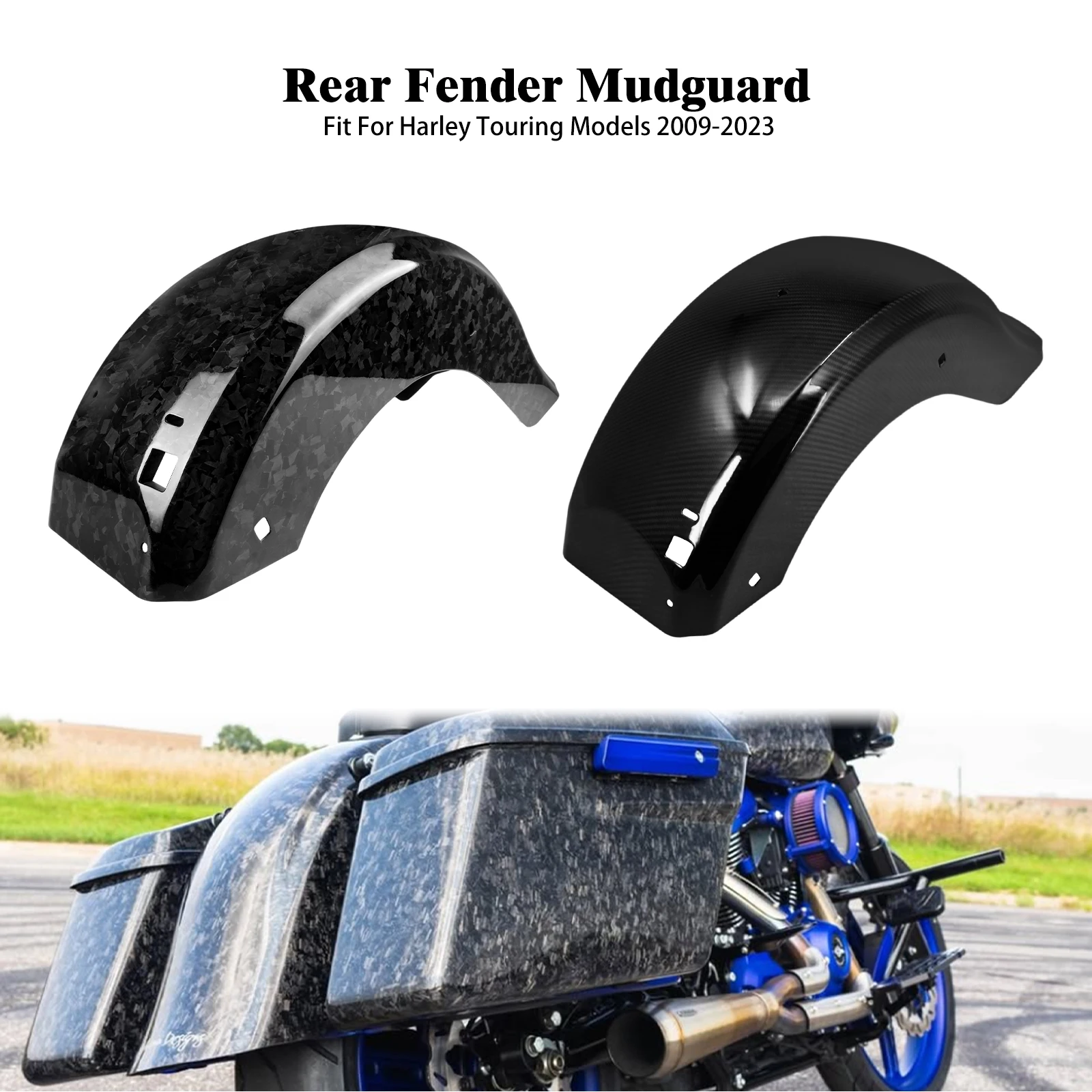 

Motorcycle Rear Fender Mudguard Wheel Faring Splash Guard For Harley Touring Road Electra Street Glide Road King FLHTK 2009-2023