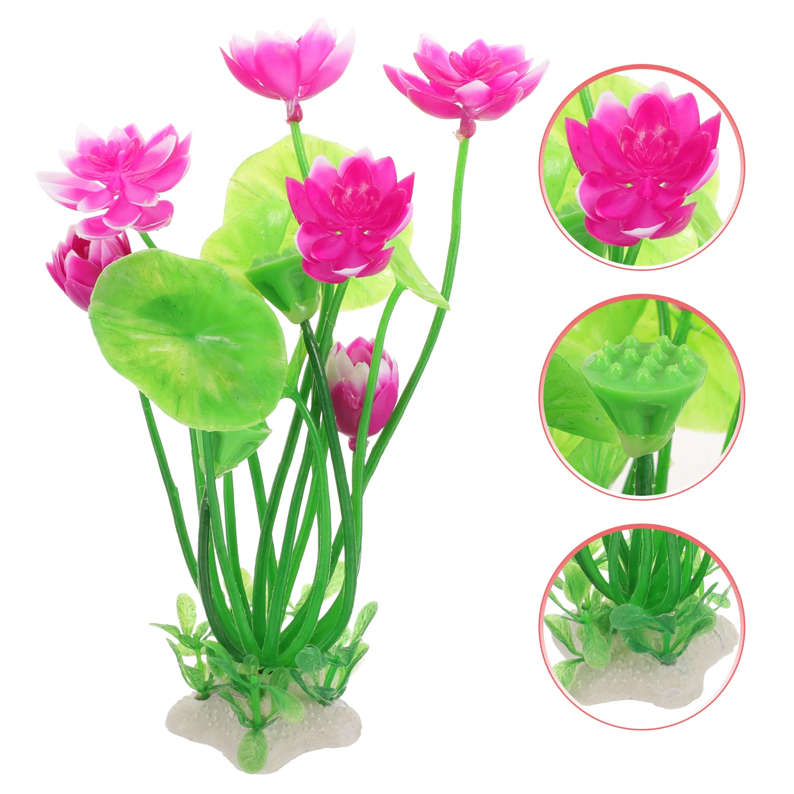 Simulated Lotus Ornaments Artificial Plants Realistic Water Aquarium Aquatic Fake Flower Betta Fish Tank Accessories