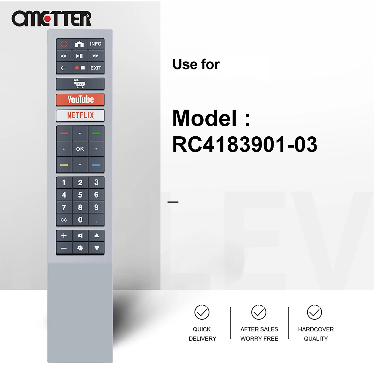 For AOC ATECH TV Remote Control RC4183901/03 RC4183906/03 RC4183901/01 RC4183906/01 398GR10BEACN003PH 43S5295  55U6295/78G