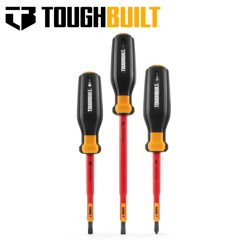 TOUGHBUILT TB-H5S3-N 3-Piece1000V Insulated Screwdriver Set Bi-material Handle 2 Layers Of Flame-retardant Hand Tool