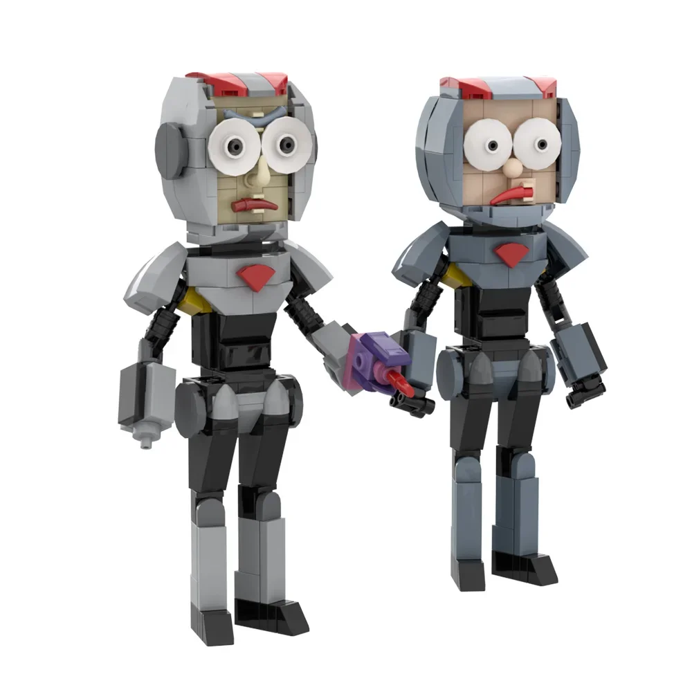 Moc filme dos desenhos animados rickedss purga terno blocos de construção portal armas modelo mr picles personagem pepino guerreiros tijolos crianças brinquedo