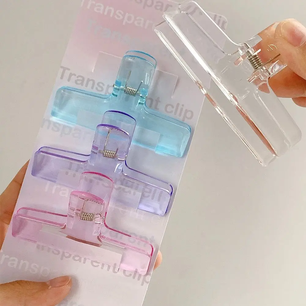 Transparent Korean Binding Clips Test Paper Student Stationery Bookmark Binder Memo Clip Fixing Clips Page Holder Paperclips