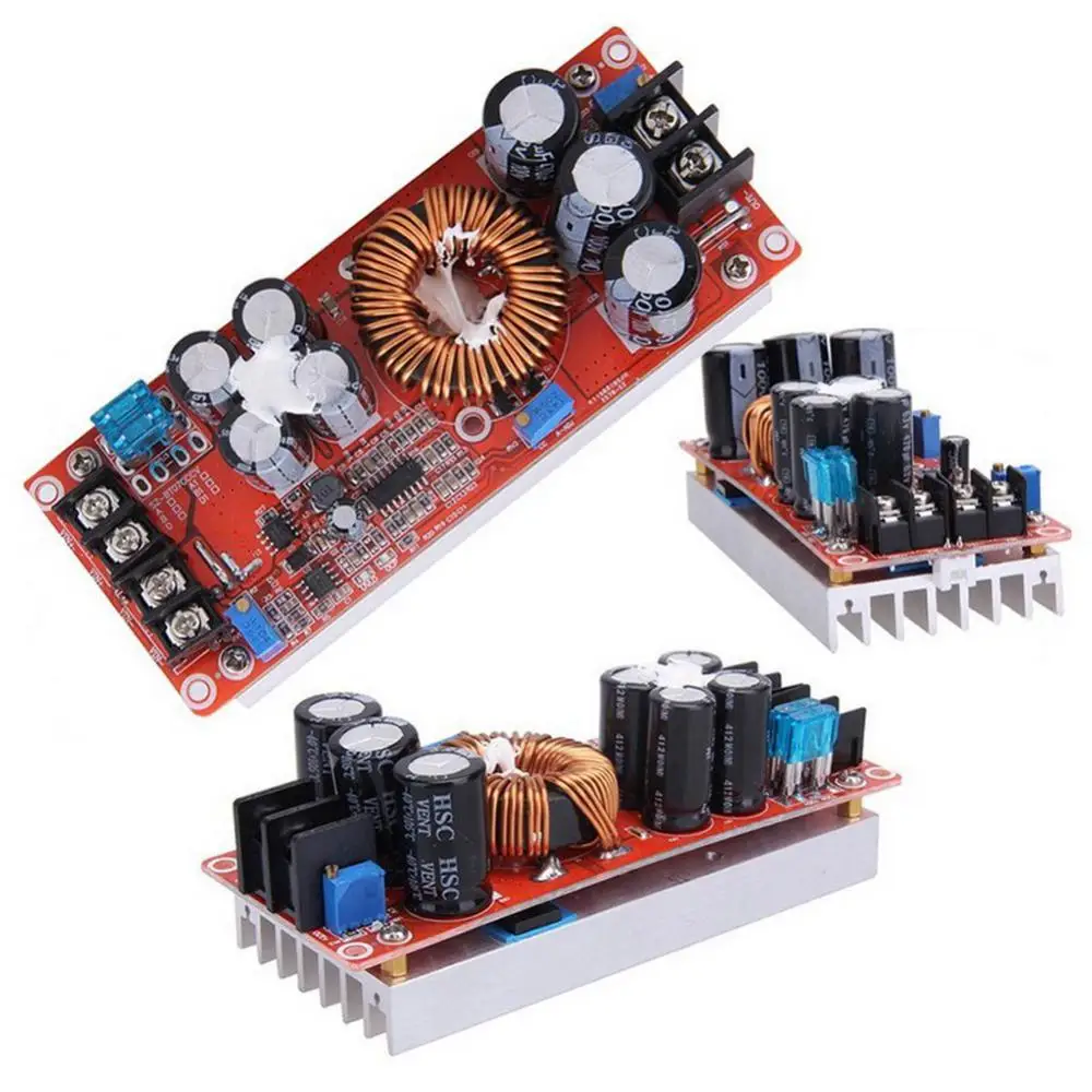 1~6PCS 1800W 40A 1500W 30A 1200W 20A  Boost Converter Step Up Power Supply Module 10-60V to 12-90V Adjustable Voltage Charger