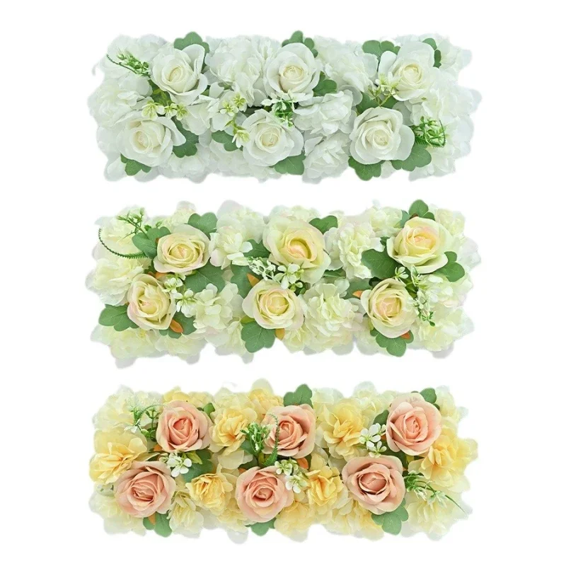 54X23CM Artificial Rose Stripe Flower Arrangement Forest Series Scene Decoration Wedding Scene Artificial Rose Arrangement