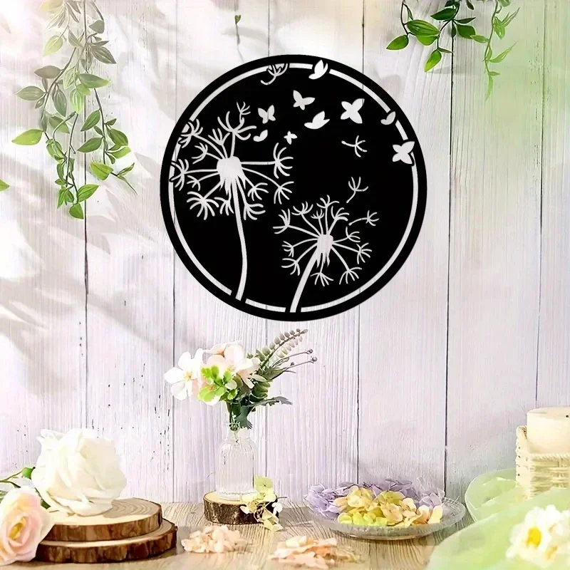 

metal iron Dandelion Metal Hanging Painting, Visual Art Wall Mounted Decoration, Outdoor Wall Decoration, Metal Crafts, Holiday