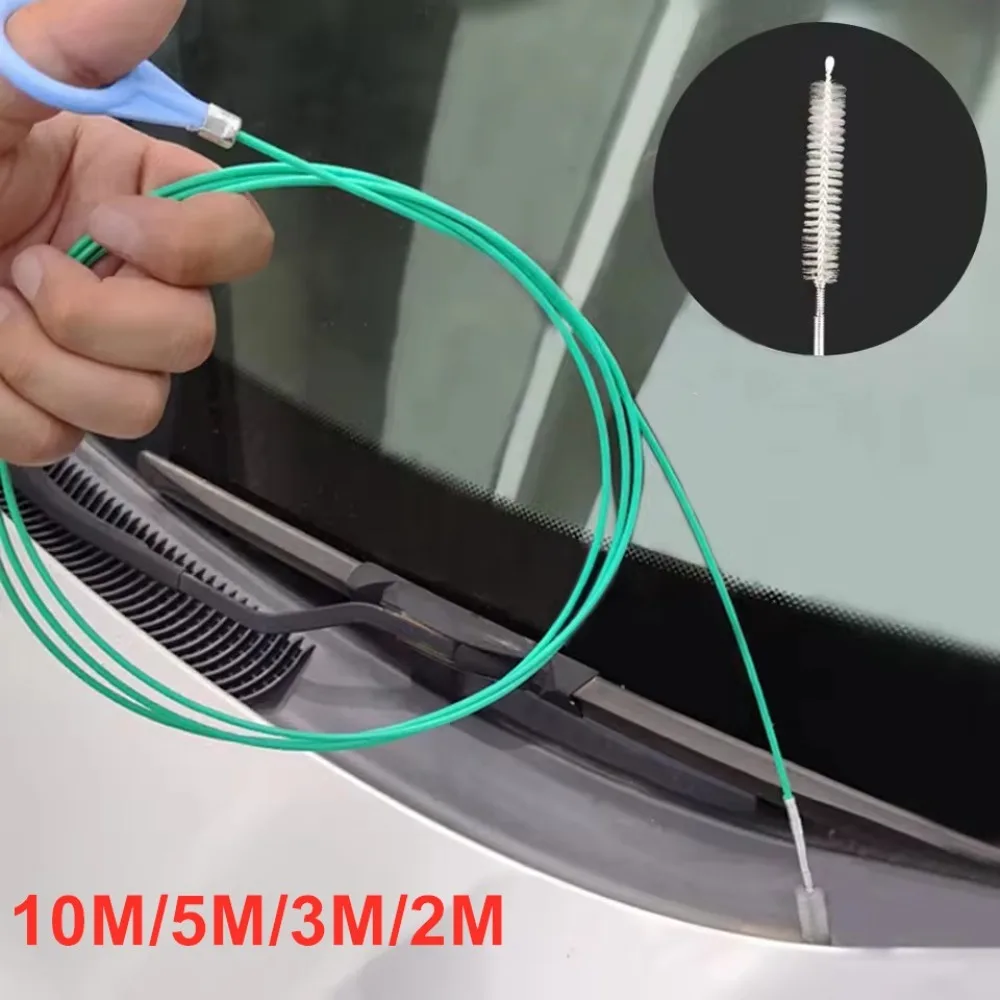

10M Car Drain Hole Cleaning Pipe Brushes Prevent Blockage Flexible Drain Dredge Sunroof Cleaning Scrub Brush Car Cleaning Tools