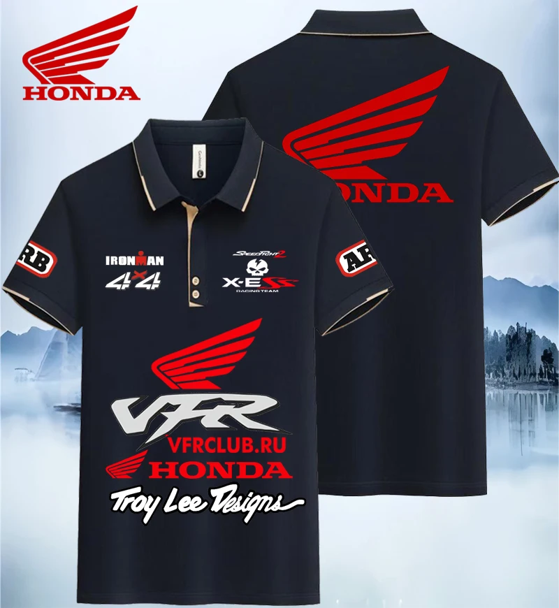 

Honda Summer Fashionable Multi-functional T-shirt POLO Shirt For Casual Running Motorcycles Features Camiseta Moto