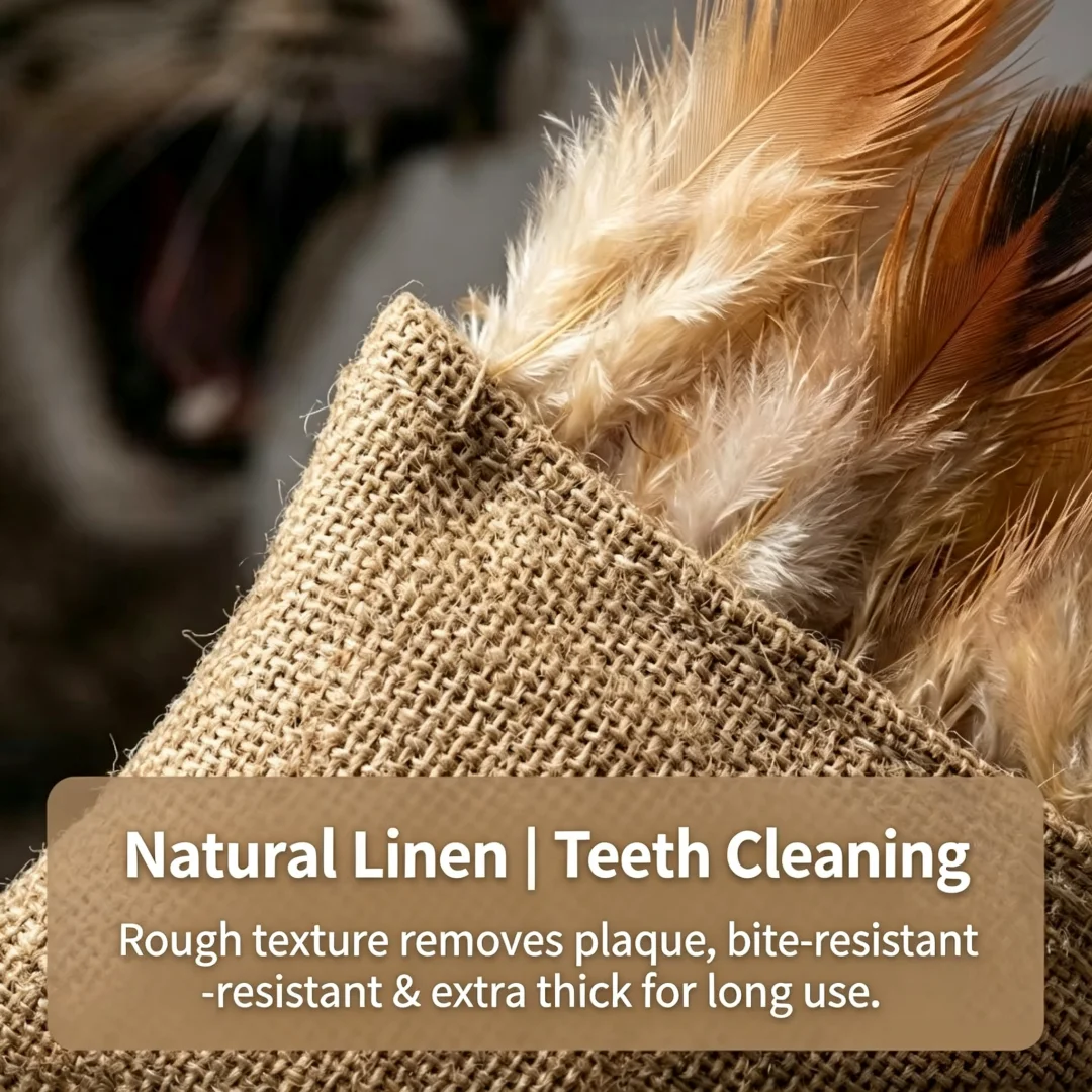 Cat Toy Made of Burlap and Fea - Catnip Toys review and price