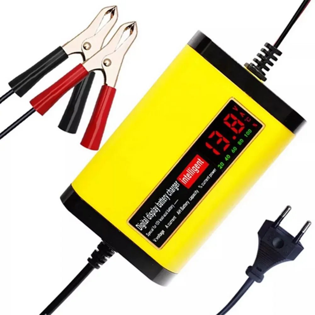 12V 2A 6A Car Battery Charger LED Display 100-240V EU US Smart Car Motorcycle Charger for Auto Motorcycle Lead-acid Battery