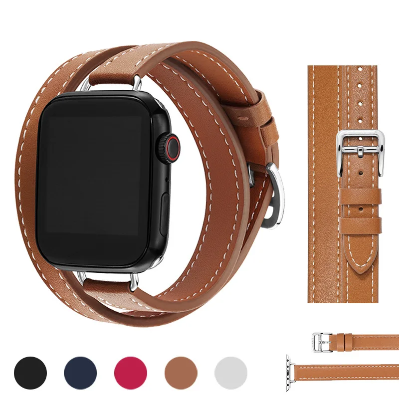 Leather Band for Apple Watch Strap 40mm 41mm 44mm 45mm 49mm 38mm 42 correa IWatch Series 8 7 6 SE 5 4 Ultra Replacement Bracelet