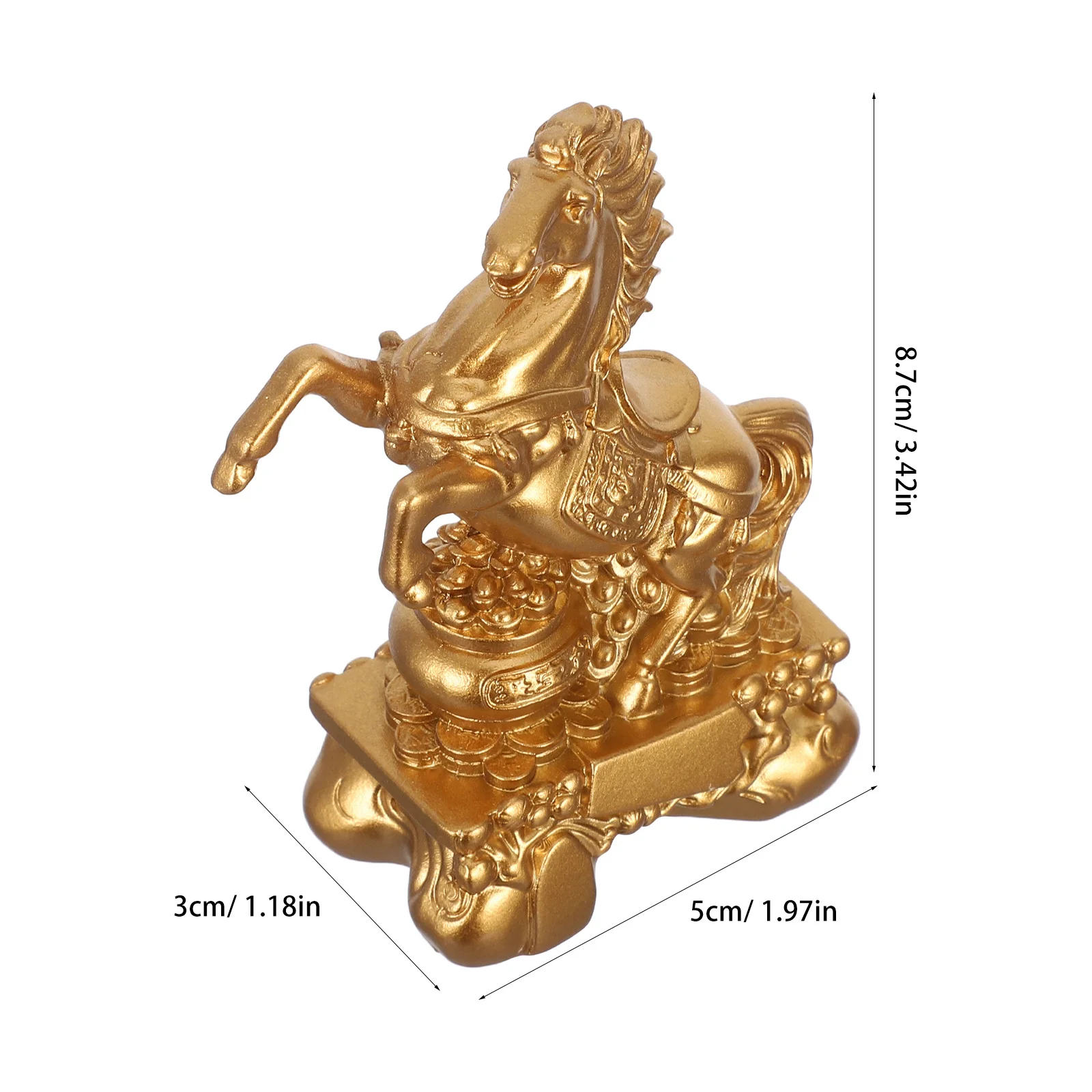 الراتنج الدائمة زودياك الحصان النحت خمر فنغ شوي الثروة زخرفة لمكتب ديكور المنزل التماثيل الحصان الصغيرة