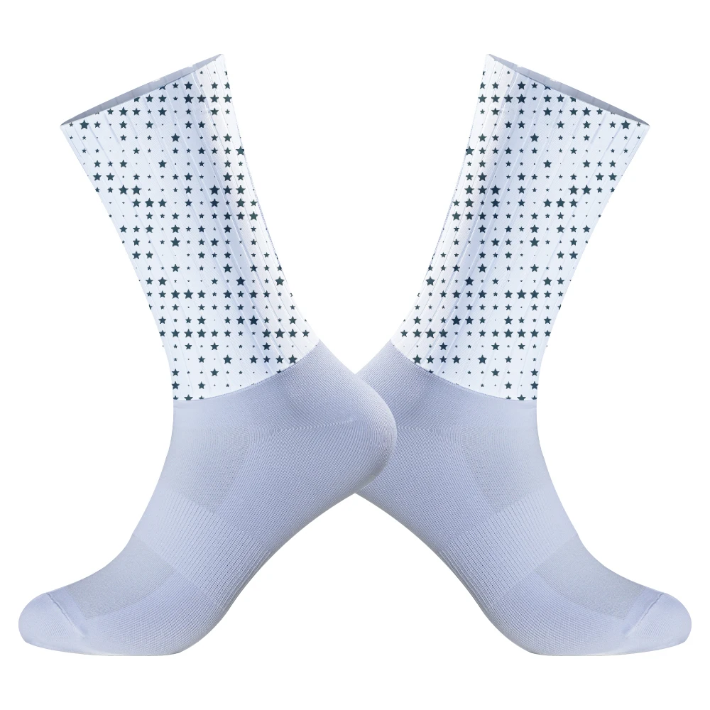 Chaussettes de cyclisme coordonnantes, anti-silicone, pour vélo, sport, course à pied, nouvelle collection été 2024