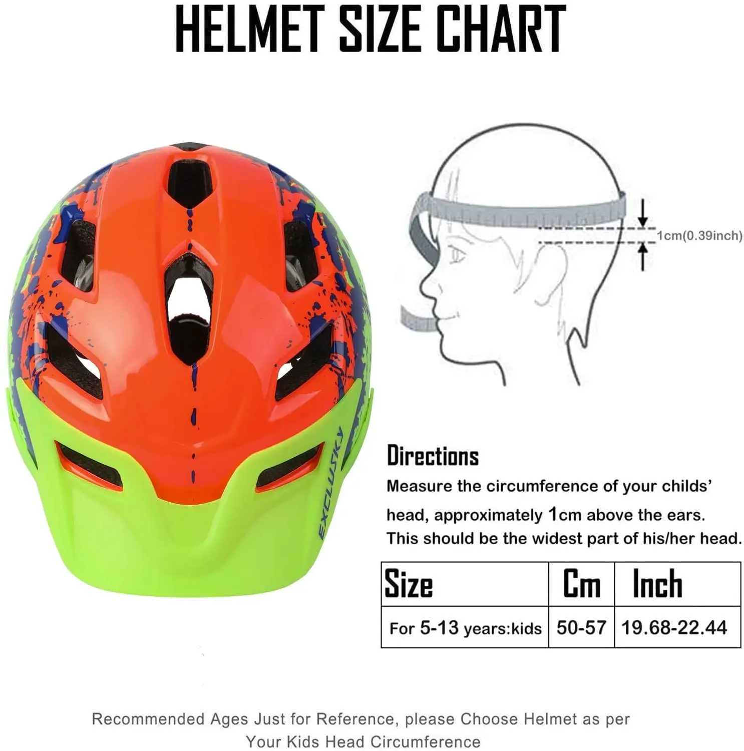 Exclusky Child Bike Helmet Detachable Sun Visor Adjustable Ultralight Road Mountain Kid Safety Cycling Rollerskating Helmet