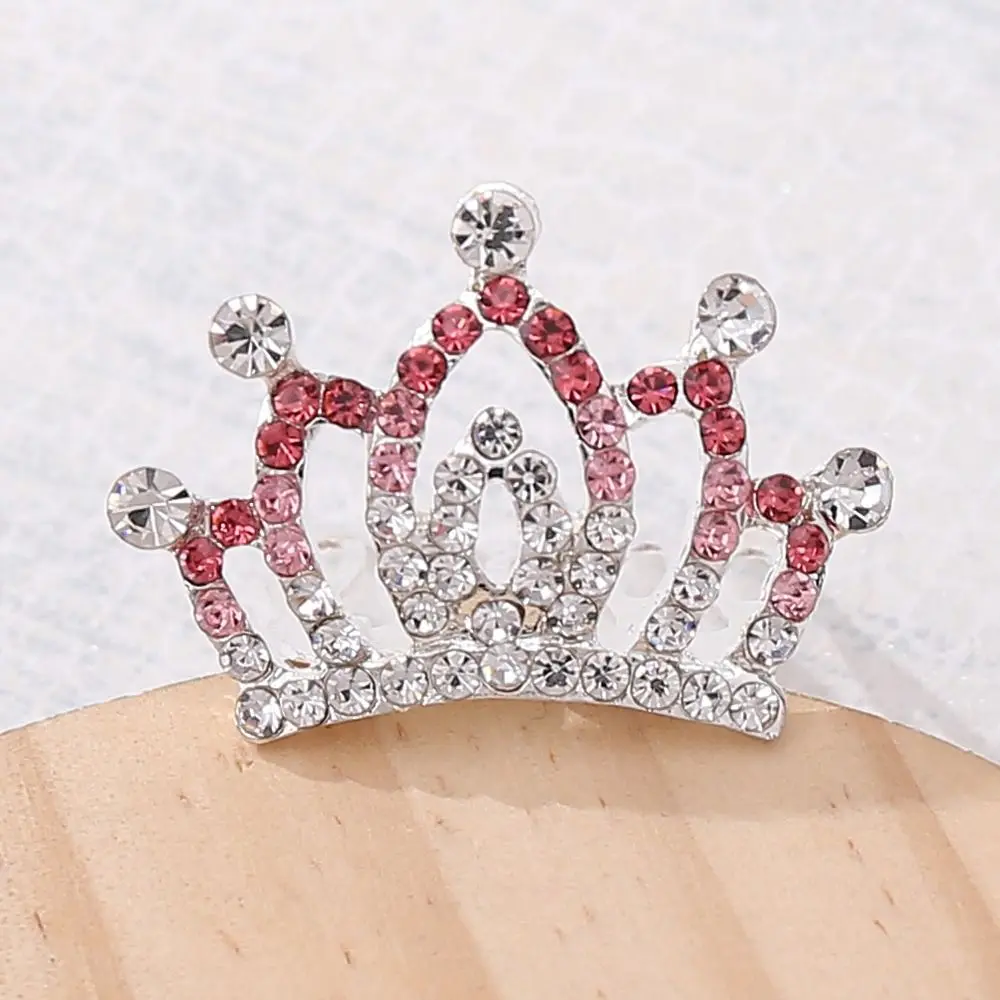 Mini Crown Princess Diadem Hair Combs Bling Rhinestone Tiaras Rabbit Headbands Kids Birthday Party Hair Jewelry Accessories