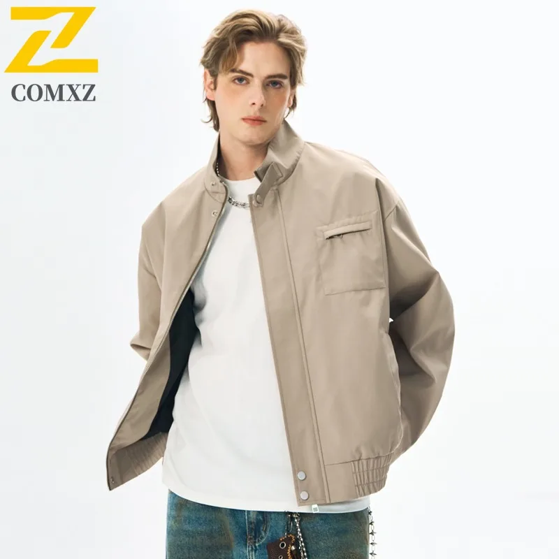 

Japanese Baseball Jacket Men 2025 New Autumn High Quality Solid Color Windproof Coat Man Street Clothing Loose Outer Outerwear